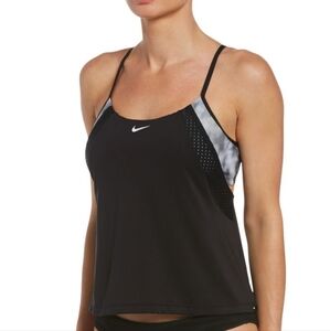 Nike Women's Tie Dye Layered 2 in 1 Tankini Swimsuit Top, Beach